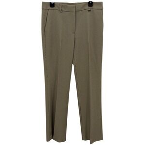 DKNY Pants Women 8 Tan Houndstooth High Rise Stretch Preppy Office Work Academia